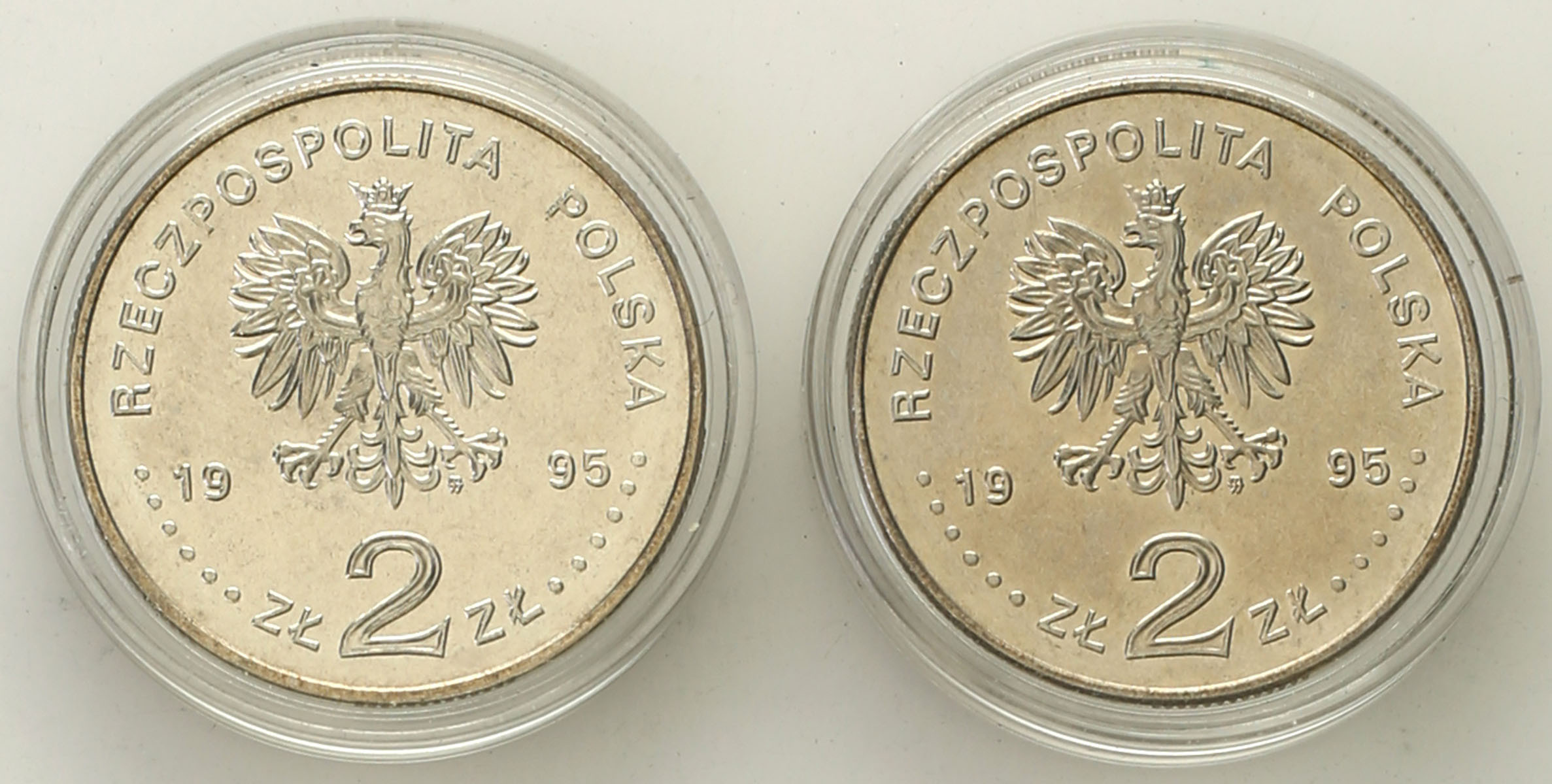 III RP.  2 złote 1995 Katyń i Igrzyska XXVI Olimpiady, zestaw 2 monet